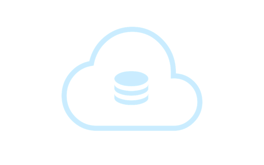 An illustration of a cloud with a database logo inside it.